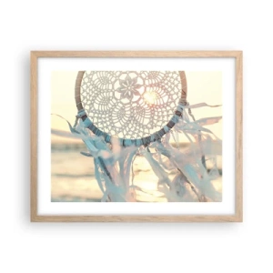 Plakát v rámu světlý dub - Krajkový totem - 50x40 cm