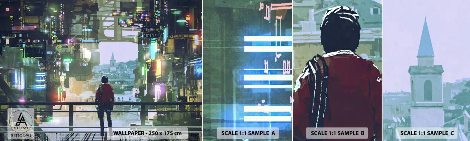 Fototapeta Vzorek Standard Eco - Dva světy - Město, Architektura, Abstrakce - 100x30 cm