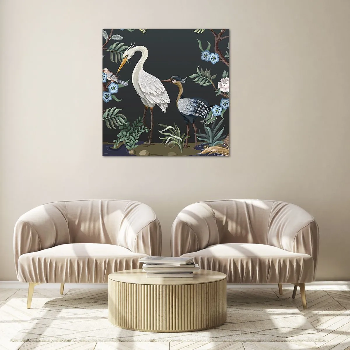 Obraz na skle - Ptačí průvod - 50x50 cm