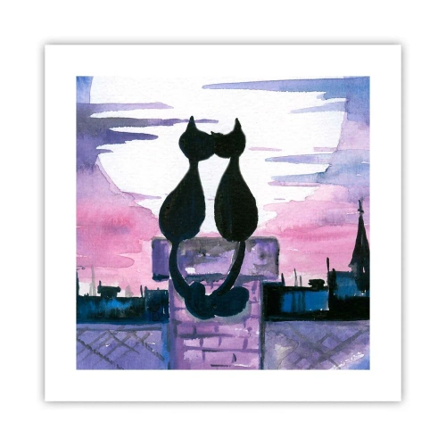 Plakát - Rendez-vous pod měsíčkem - 40x40 cm