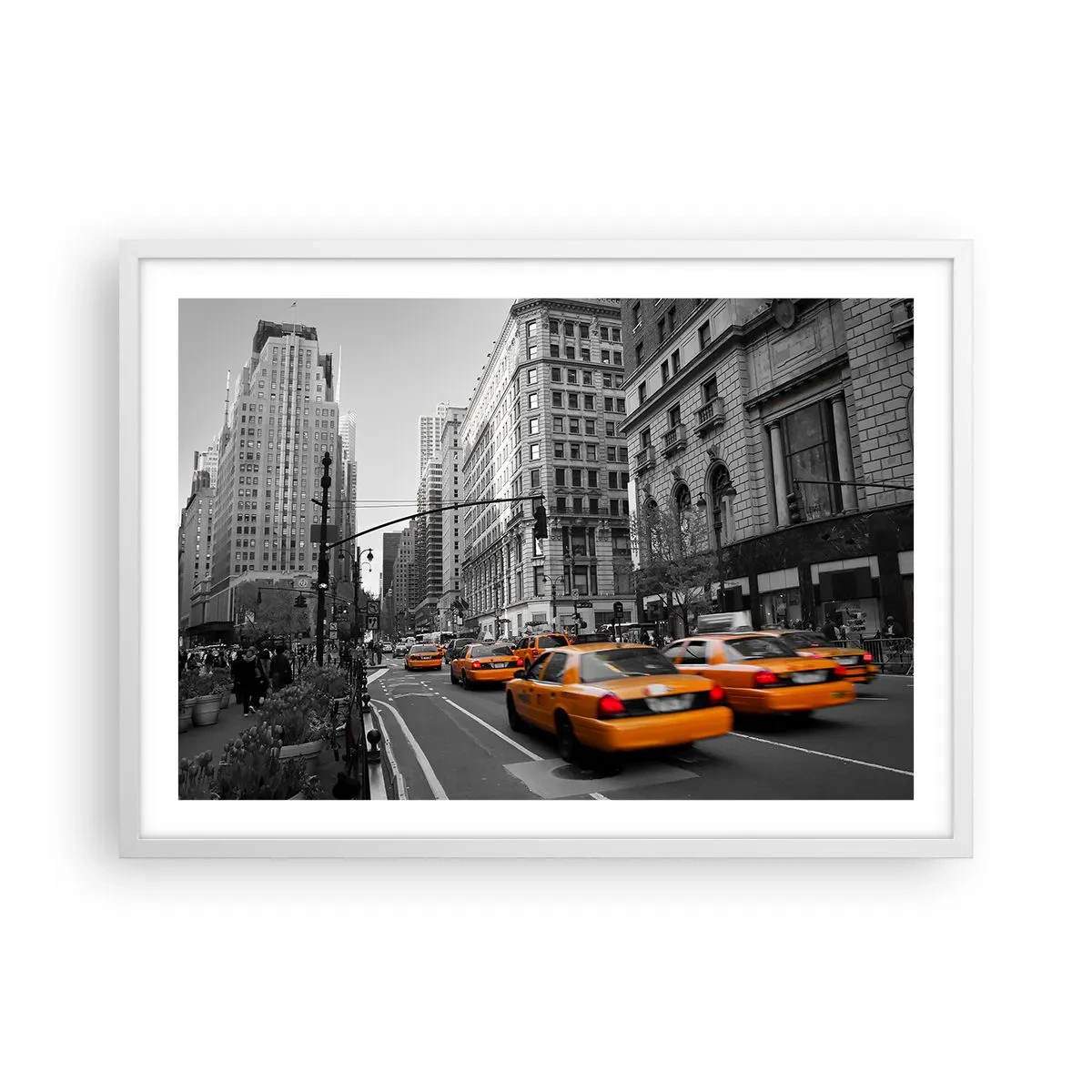 Plakát v bílém rámu - Slunce velkoměsta - 70x50 cm