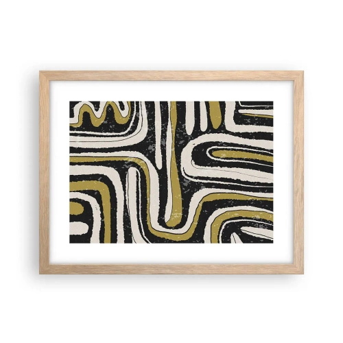 Plakát v rámu světlý dub - Kompozice: trakty a uličky - 40x30 cm