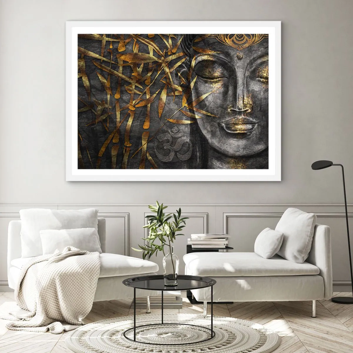 Plakát v bílém rámu - Pociťte klid - 50x40 cm