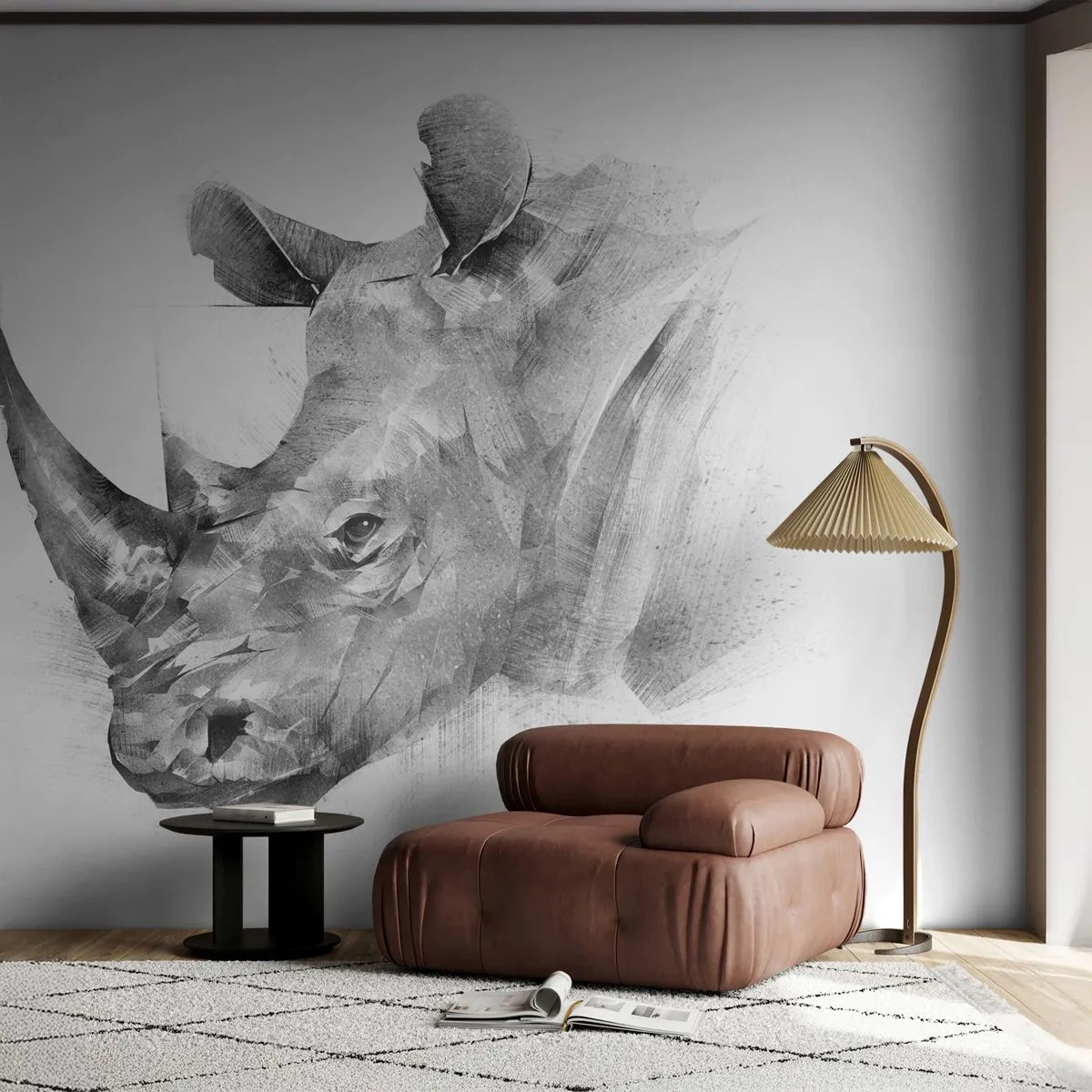 Fototapeta Standard Eco - Africký portrét - Abstrakce, Nosorožec, Zvířata - 250x175 cm