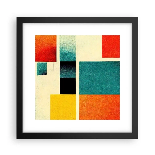 Plakát v černém rámu - Geometrická abstrakce – dobrá energie - 30x30 cm