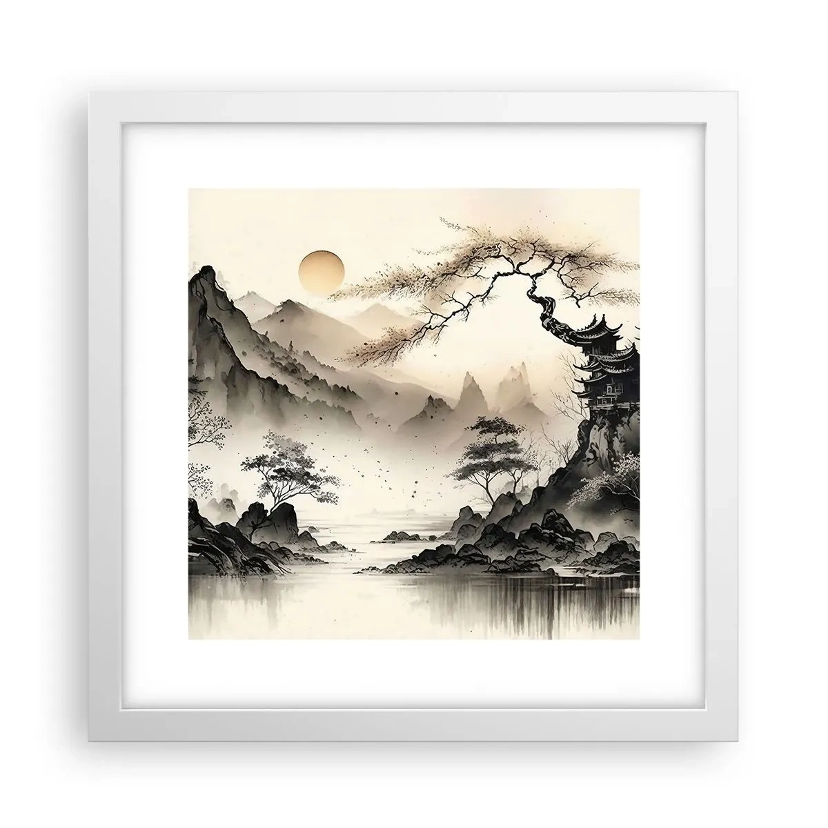 Plakát v bílém rámu - Jedinečné kouzlo orientu - 30x30 cm
