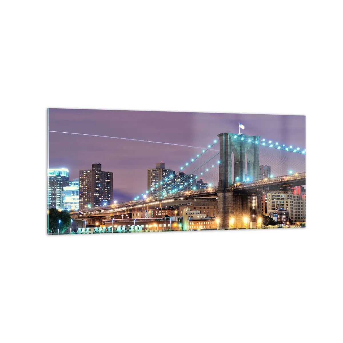 Obraz na skle - Po mnoho let Brooklynský most - 120x50 cm