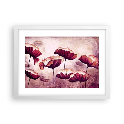 Plakát v bílém rámu - Červený a bílý plátek - 40x30 cm