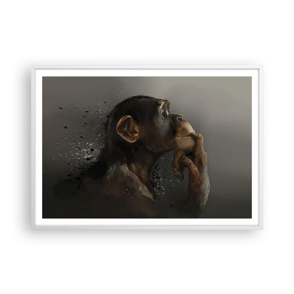 Plakát v bílém rámu - Určitě myslitel - 100x70 cm