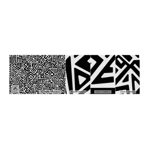 Vzor Fototapety Premium Canvas - Předkolumbovská kompozice - Abstrakce, Kus, Černý a bílý - 100x30 cm