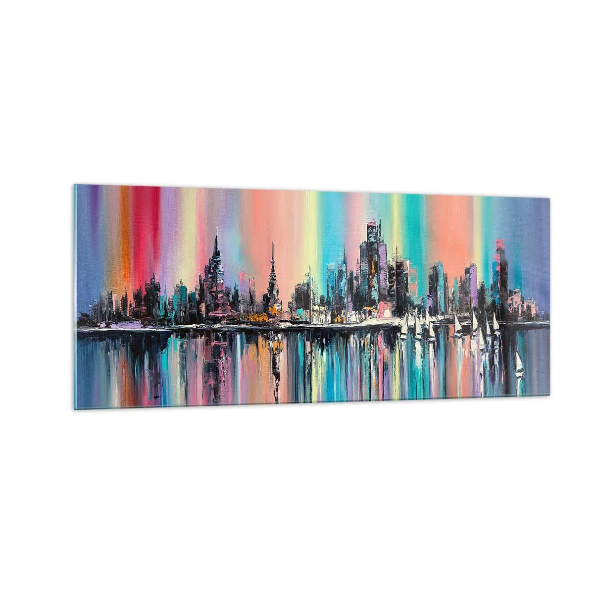 Obraz na skle - Noční proud světla - 100x40 cm
