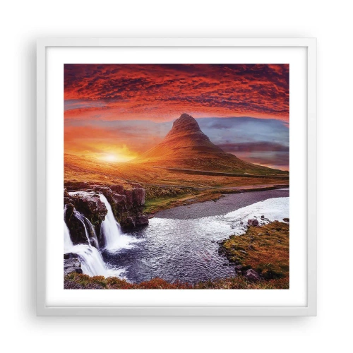 Plakát v bílém rámu - Pohled na Středozem - 50x50 cm