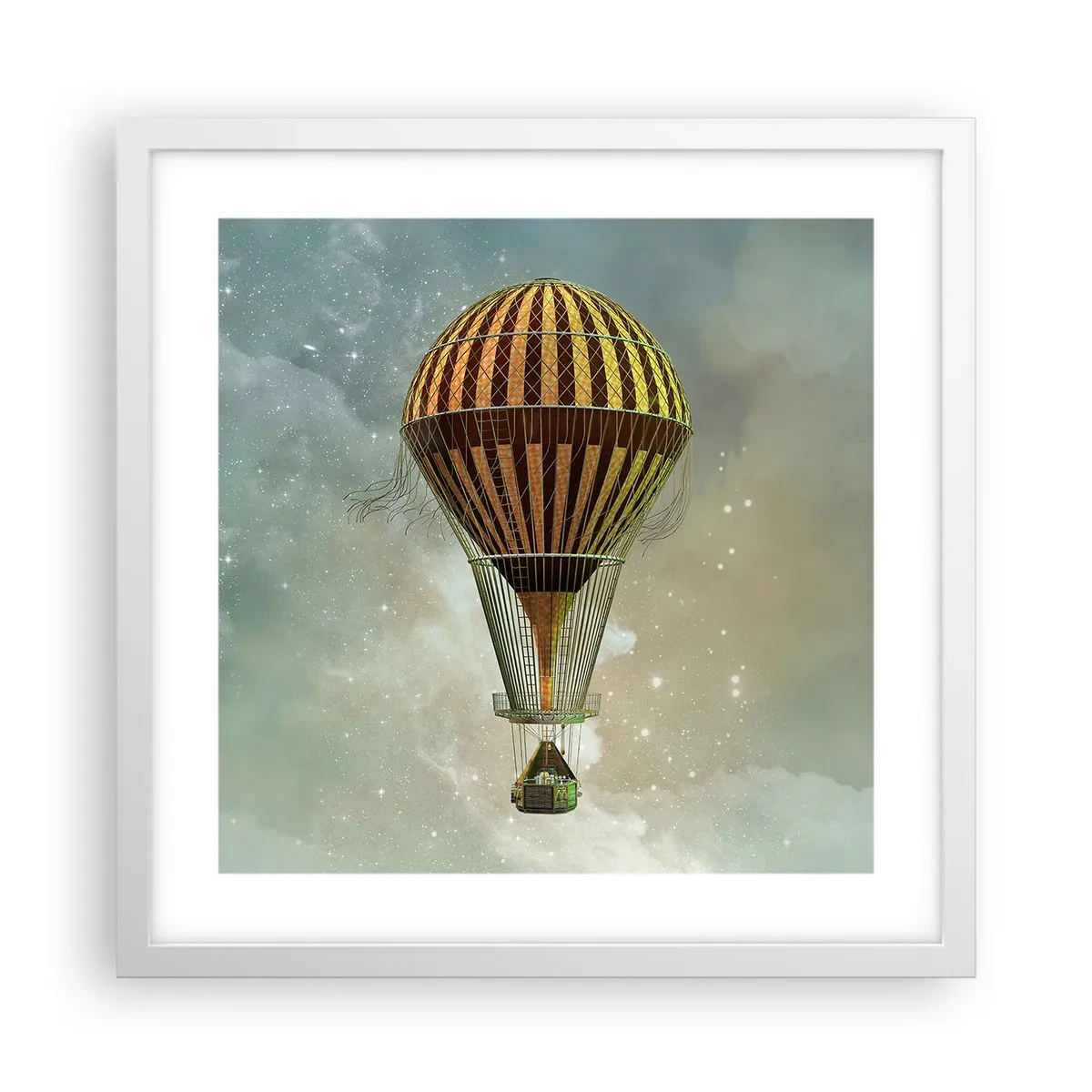 Plakát v bílém rámu - Průkopnické lety - 40x40 cm
