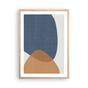 Plakát v rámu světlý dub - Ovály a vlivy - 50x70 cm