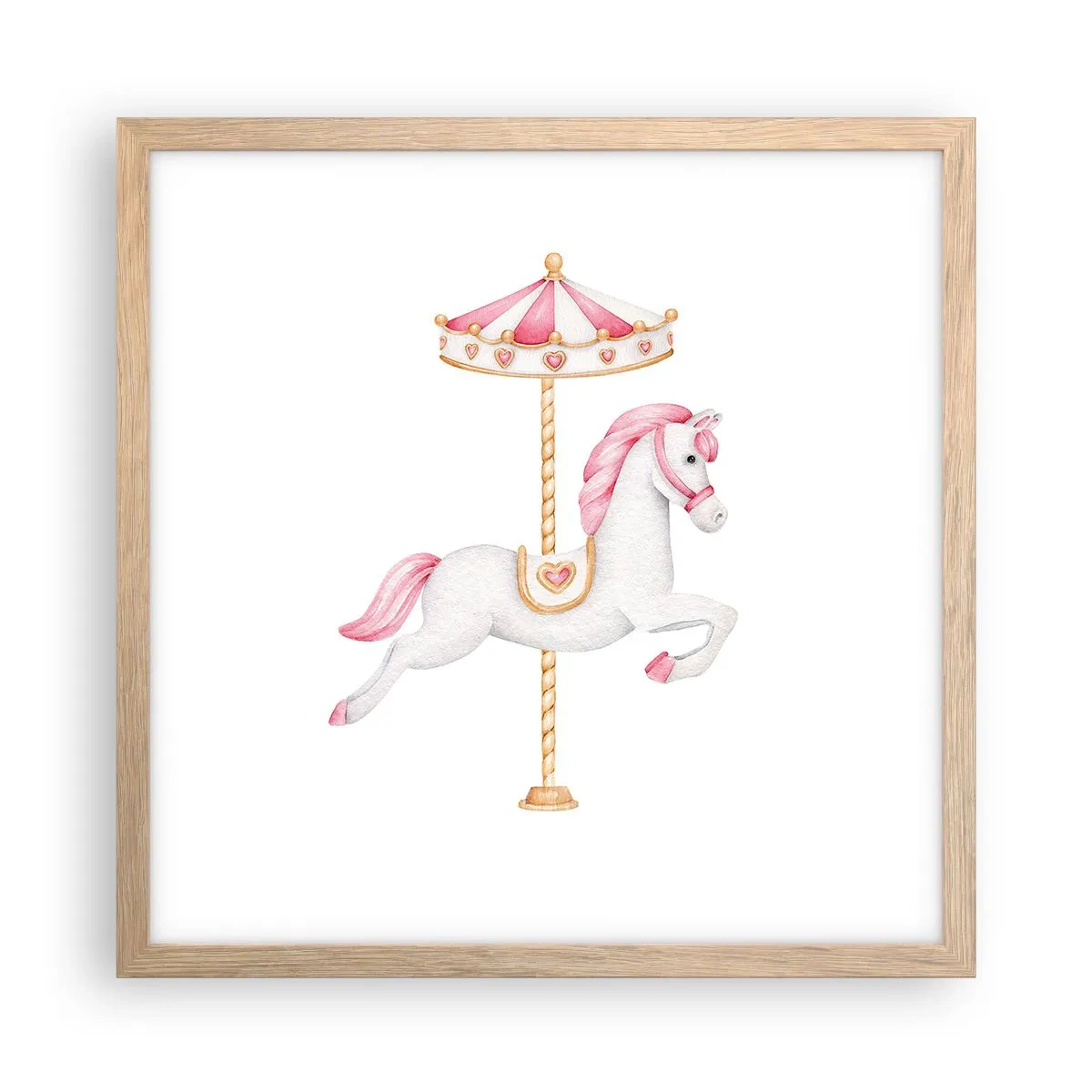 Plakát v rámu světlý dub - Vyrazil z kopýtka - 40x40 cm