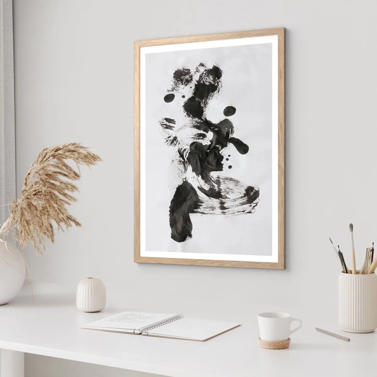 Plakát v rámu světlý dub - Metoda v šílenství? - 50x70 cm