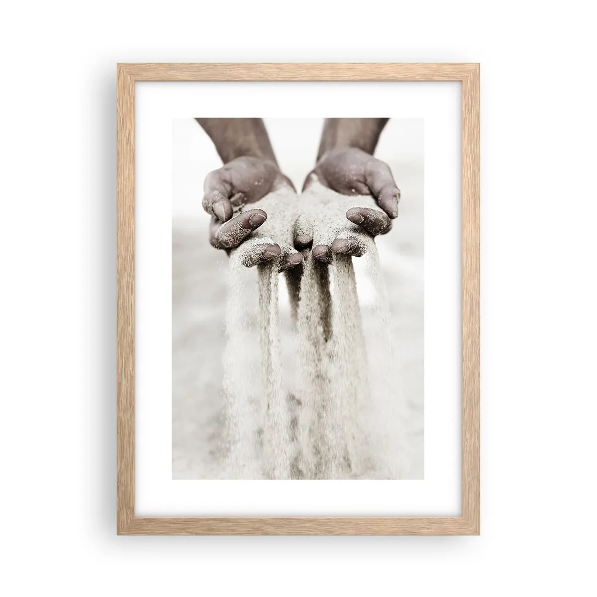 Plakát v rámu světlý dub - Těmahle rukama… - 30x40 cm