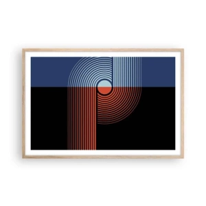 Plakát v rámu světlý dub - V geometrickém objetí - 91x61 cm