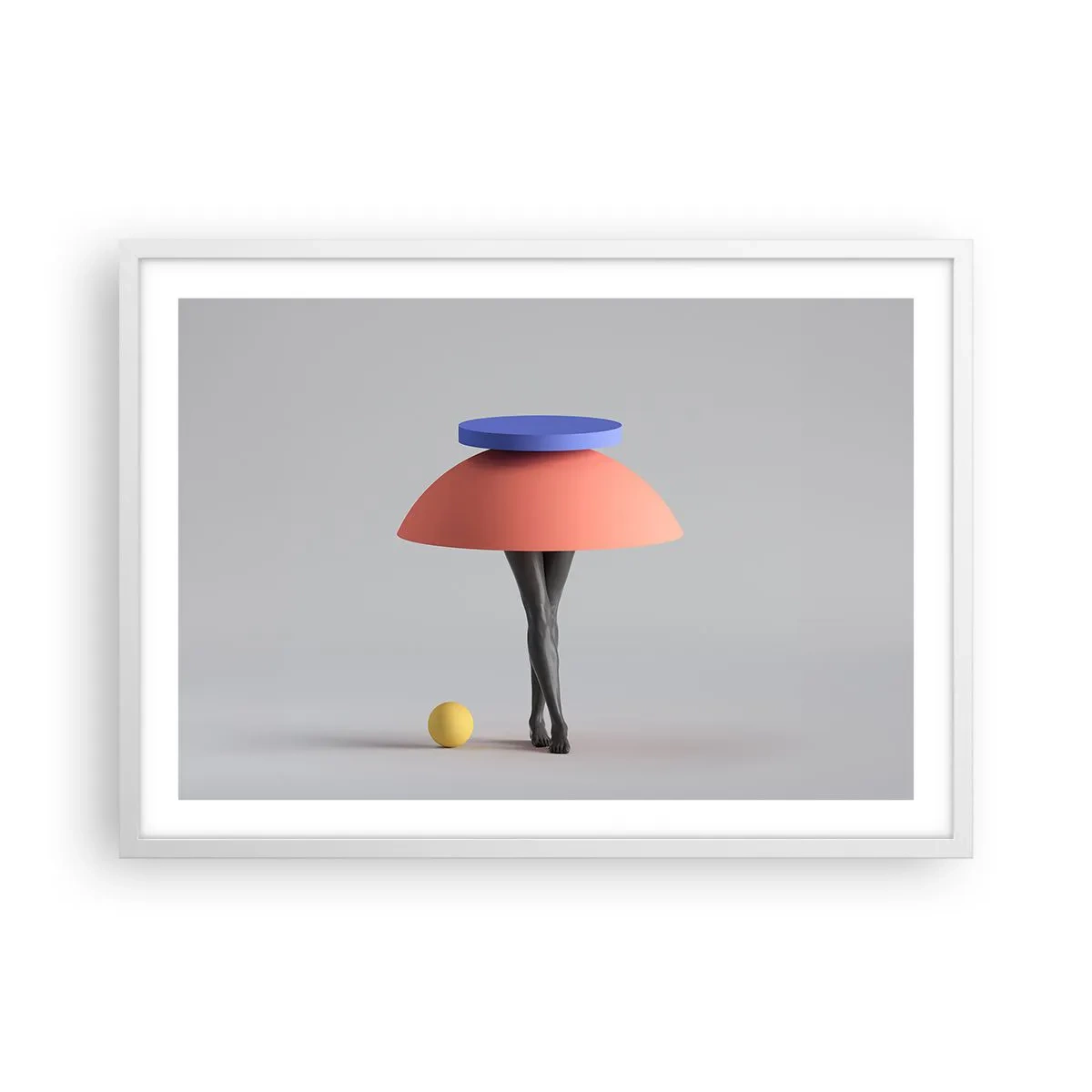 Plakát v bílém rámu - Surrealistická kompozice - 70x50 cm