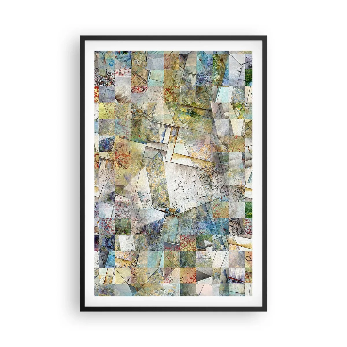 Plakát v černém rámu - Geometrické přeskupení - 61x91 cm