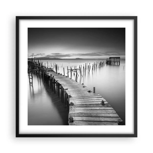 Plakát v černém rámu - Klid zapomenutého břehu - 50x50 cm