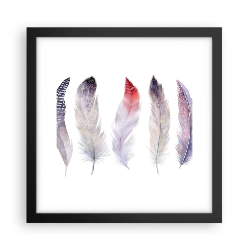 Plakát v černém rámu - Jemné jako různobarevná mlha - 30x30 cm