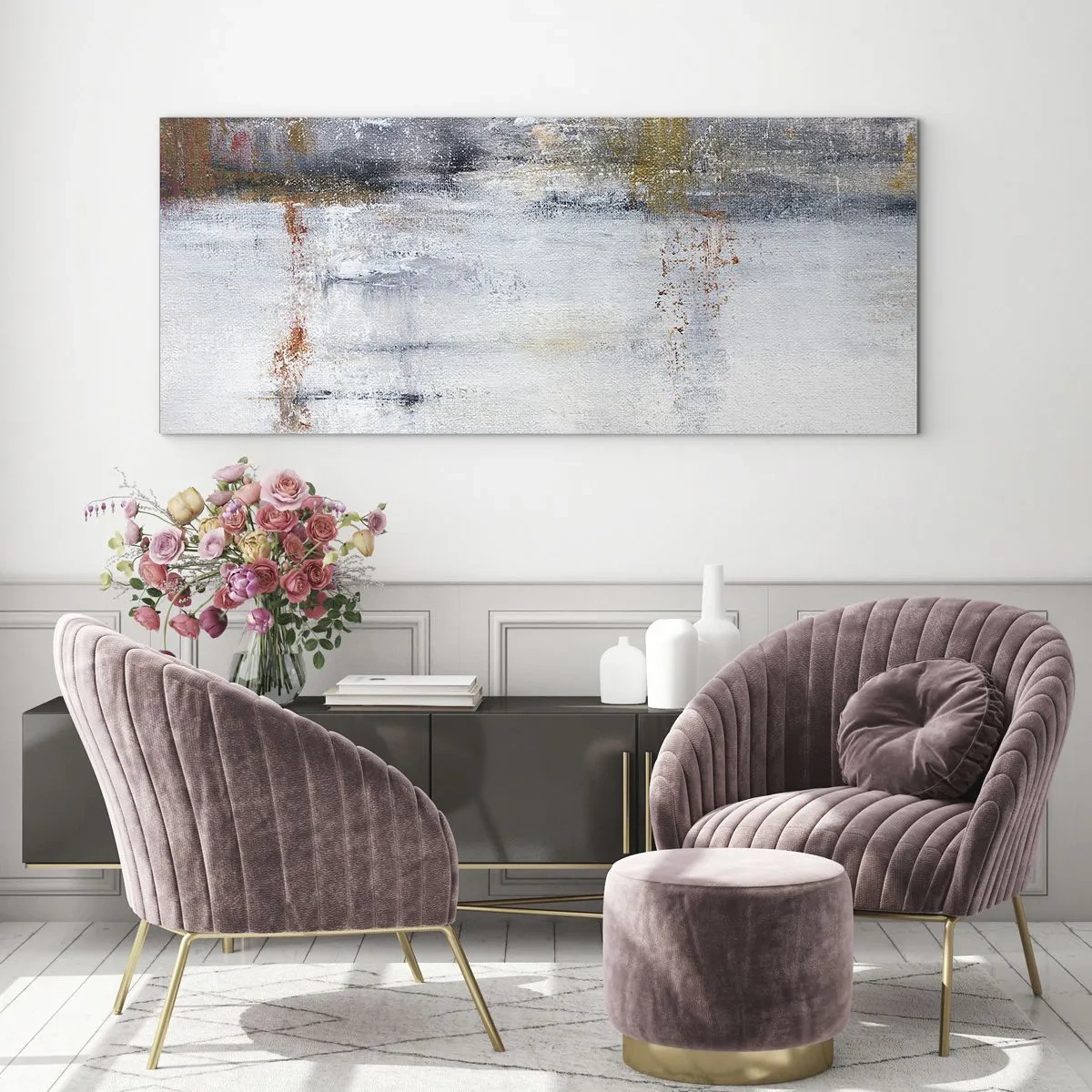 Obraz na skle - Za závojem vzduchu - 100x40 cm