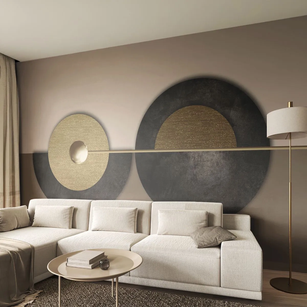 Fototapeta Standard Eco - Variace kolem kruhu - Kola, Abstrakce, Art Deco - 250x175 cm