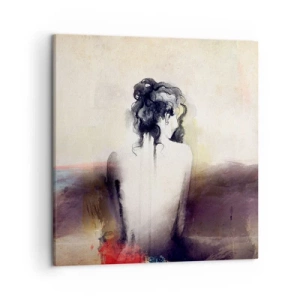 Obraz na plátně - Jemné linie, oválné tvary - 50x50 cm