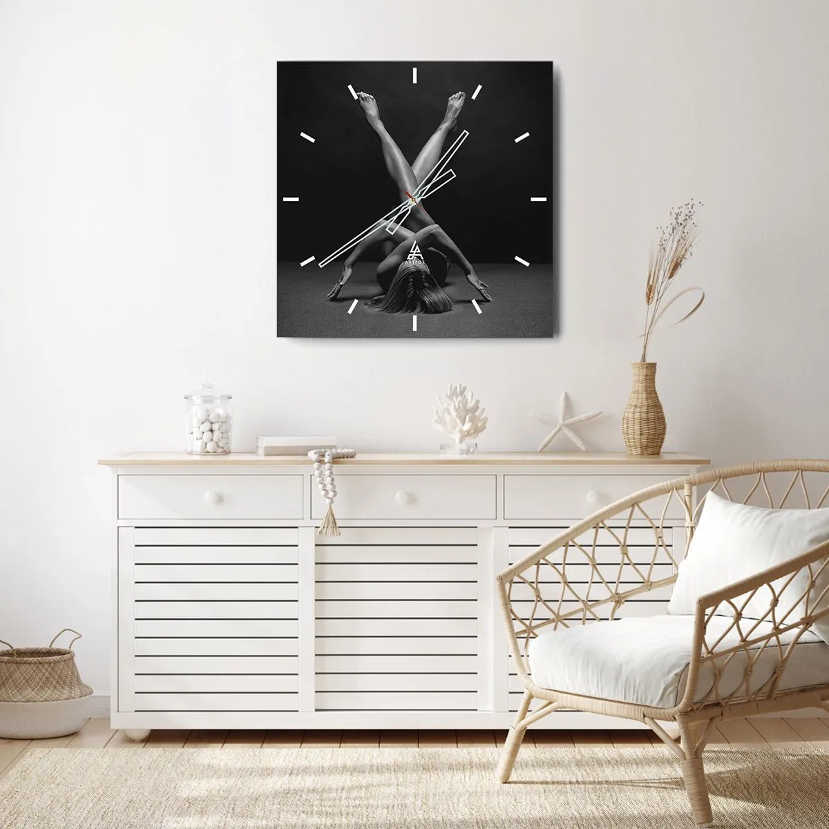 Nástěnné hodiny - Geometrie nahoty - 40x40 cm
