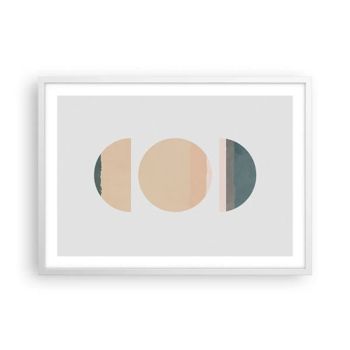 Plakát v bílém rámu - Kruh za kruhem - 70x50 cm