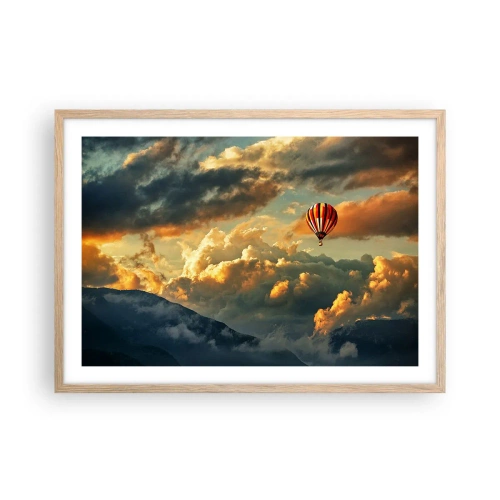 Plakát v rámu světlý dub - Letím, protože chci - 70x50 cm