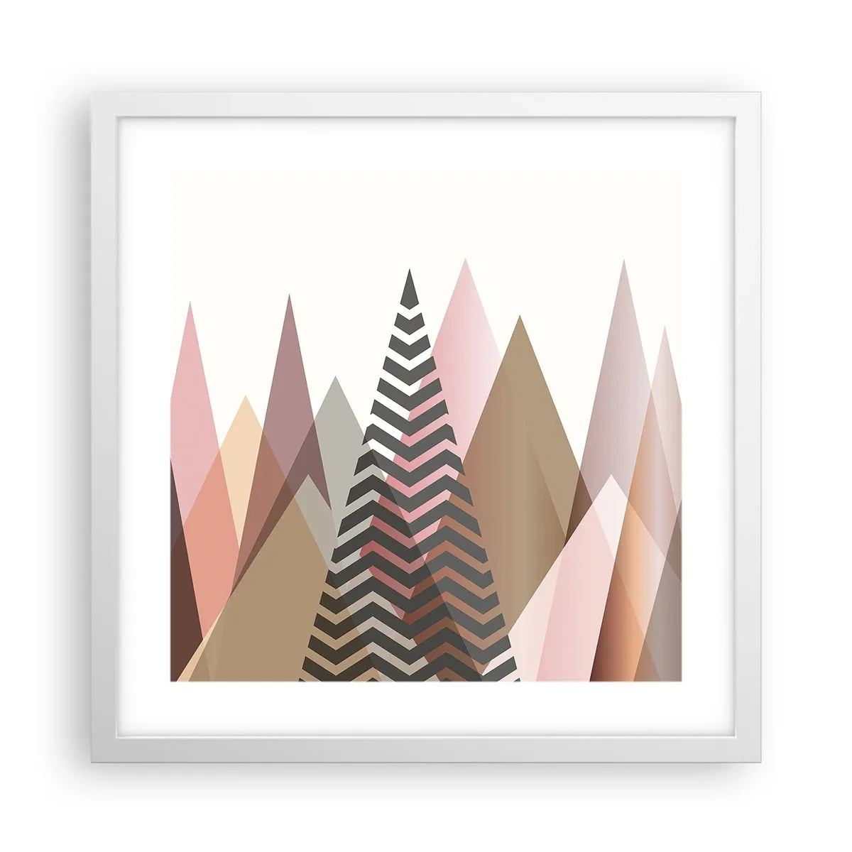 Plakát v bílém rámu - Pyramidální pohled - 40x40 cm