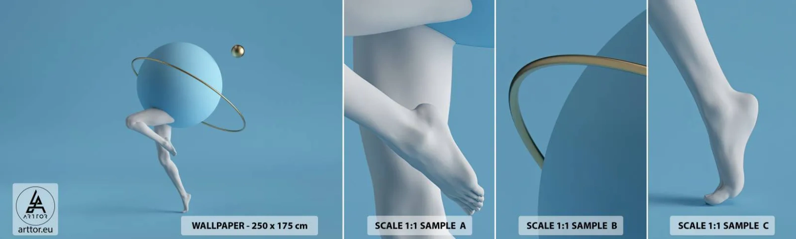 Fototapeta Vzorek Standard Eco - Šílenství planet - Abstrakce, Nohy, Trojrozměrný - 100x30 cm