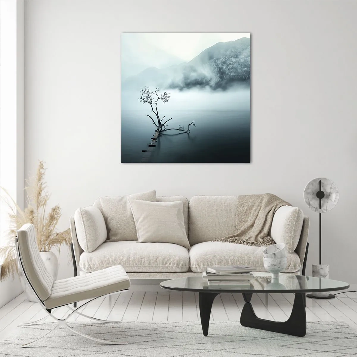 Obraz na skle - Z vody a mlhy - 70x70 cm