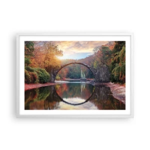 Plakát v bílém rámu - Za zrcadlem - 70x50 cm