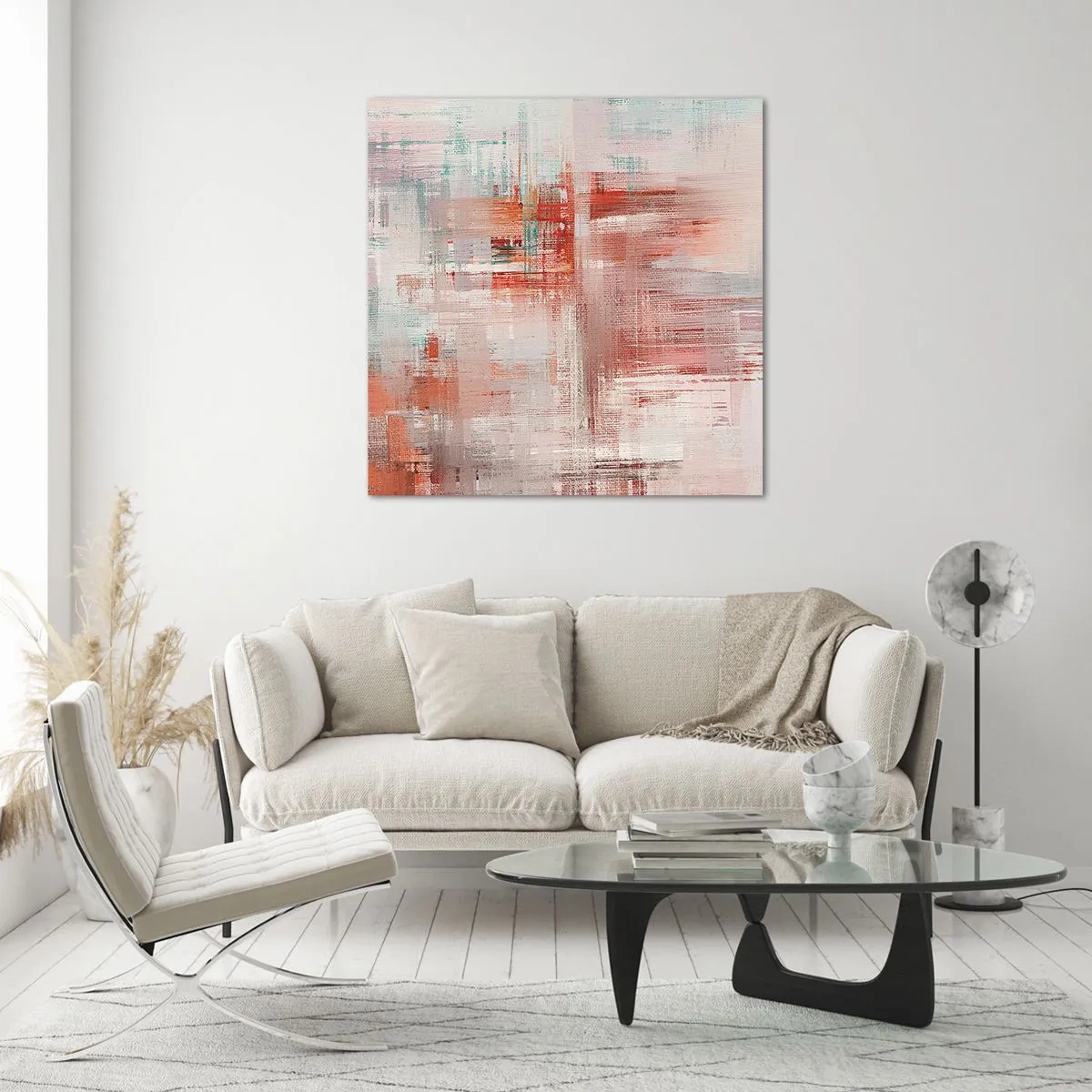 Obraz na skle - Zamlžené. Ale růžové - 60x60 cm