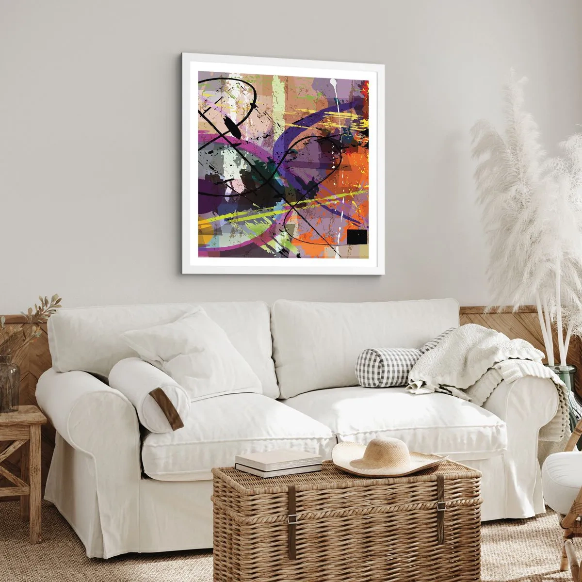 Plakát v bílém rámu - Lze přímo nebo kolem - 40x40 cm