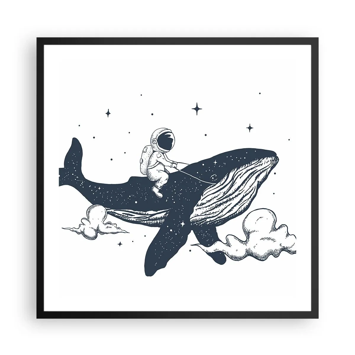 Plakát v černém rámu - Vesmírné dobrodružství - 60x60 cm