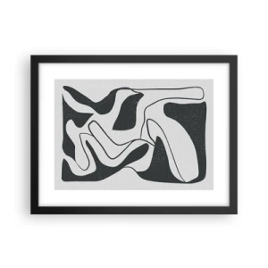 Plakát v černém rámu - Abstraktní hra v labyrintu - 40x30 cm