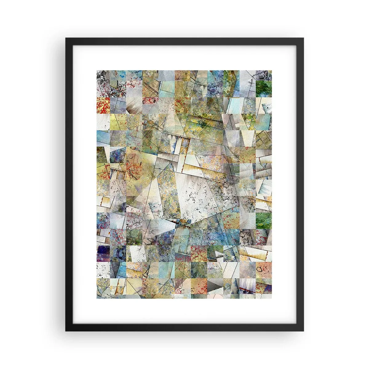 Plakát v černém rámu - Geometrické přeskupení - 40x50 cm