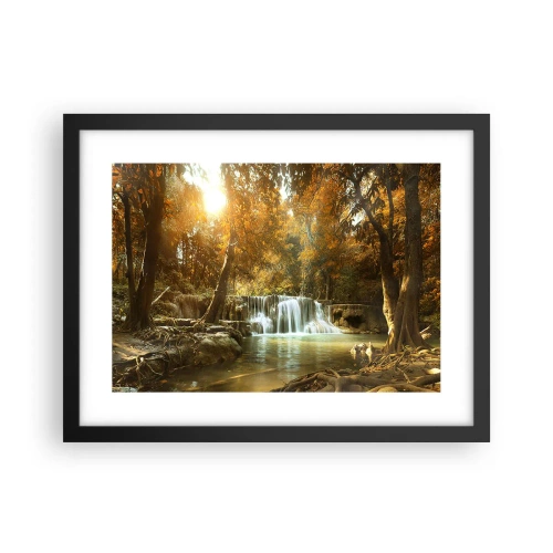 Plakát v černém rámu - Parkový vodopád - 40x30 cm