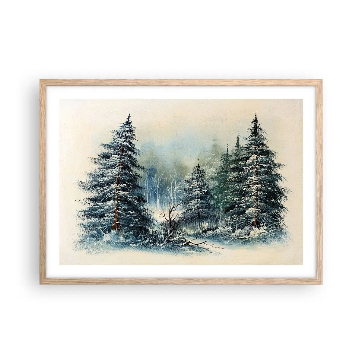 Plakát v rámu světlý dub - Připravení na Vánoce - 70x50 cm