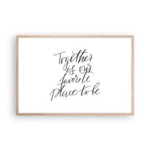 Plakát v rámu světlý dub - Cítíte to také? - 91x61 cm