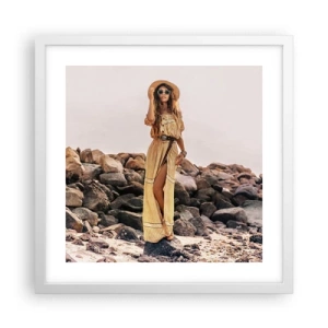 Plakát v bílém rámu - Kouzlo kamenů - 40x40 cm