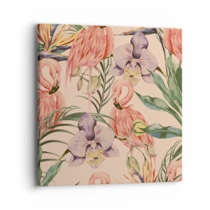 Obraz na plátně - Růžový balet v květech - 40x40 cm