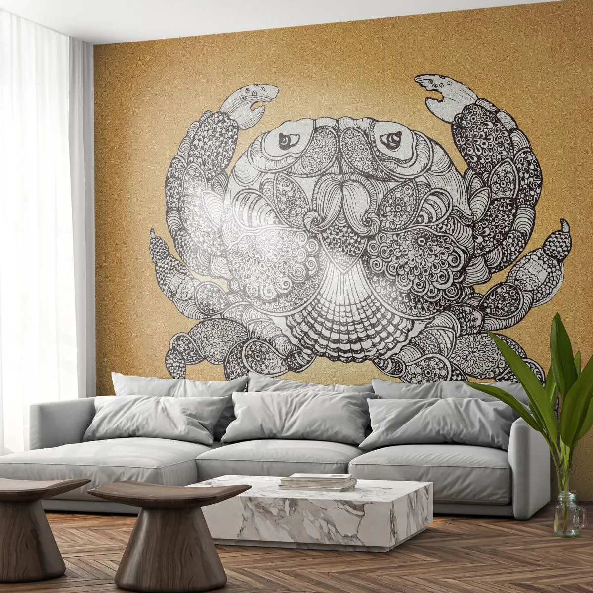 Fototapeta Premium Canvas - Příběhy pana Kraba - Krab, Zvířata, Výkres - 500x350 cm