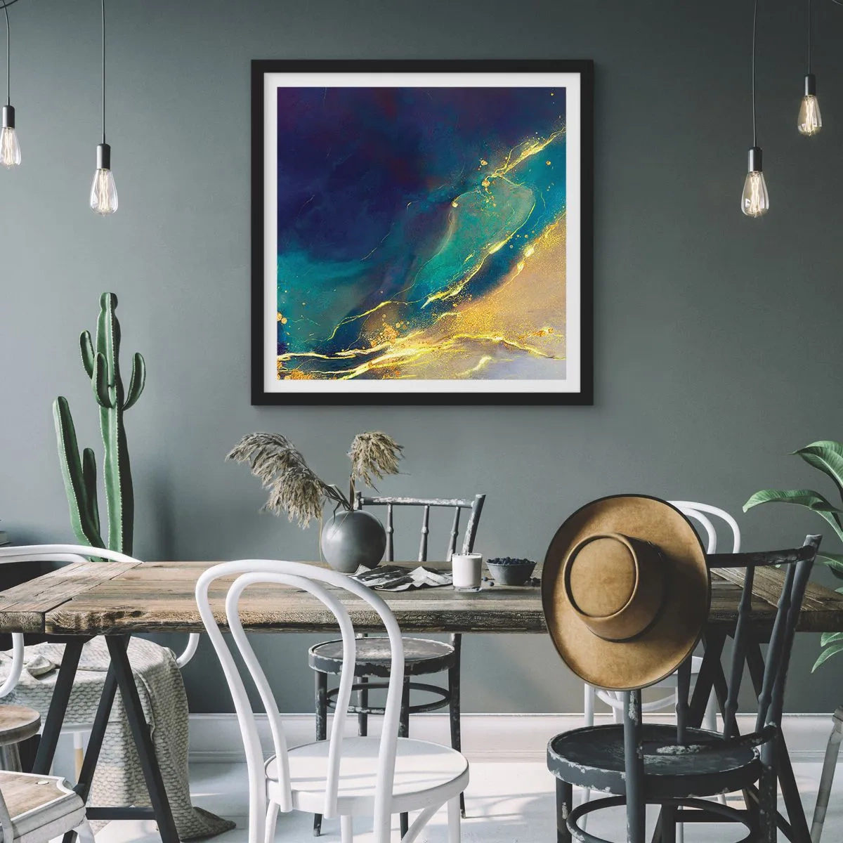 Plakát v černém rámu - Zlatý močál - 60x60 cm