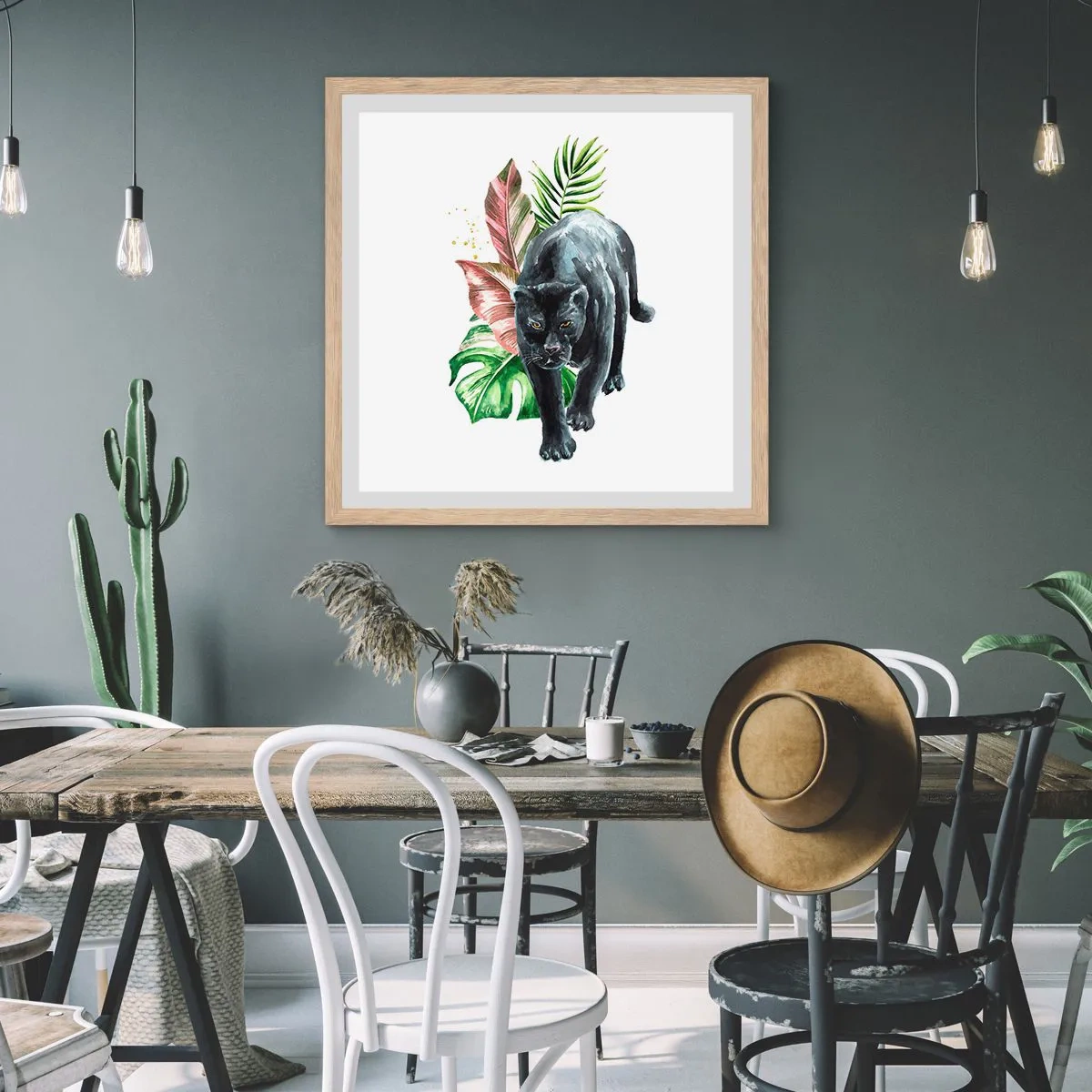 Plakát v rámu světlý dub - Zběsilost v srdci - 60x60 cm