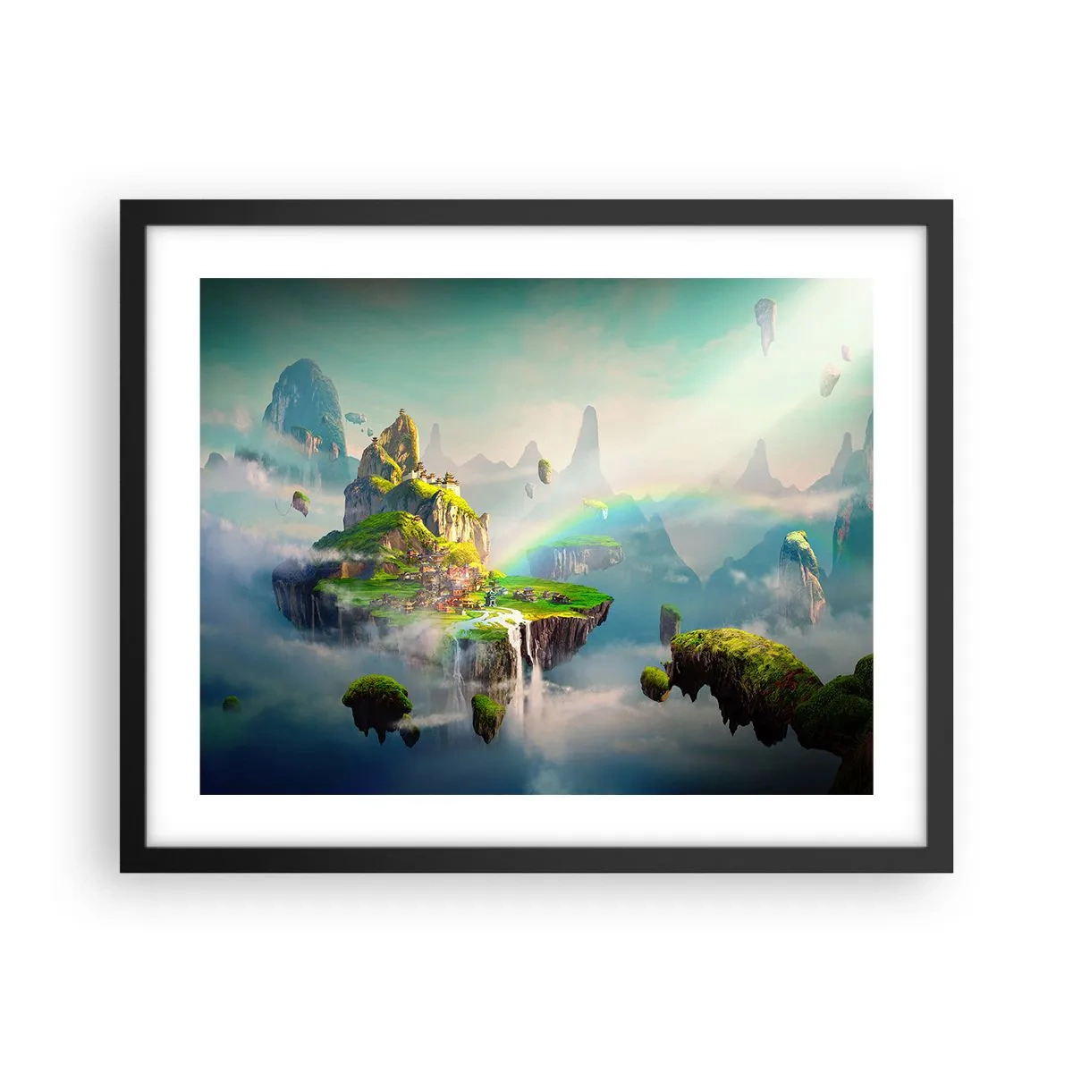 Plakát v černém rámu - Uprostřed nebe - šťastné ostrovy - 50x40 cm